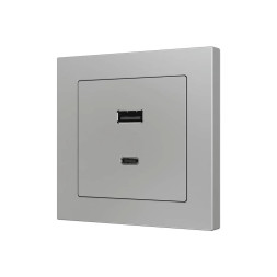 Накладка на USB-розетку Zennio ZS55 ZS55C2UCAS (Серебро)